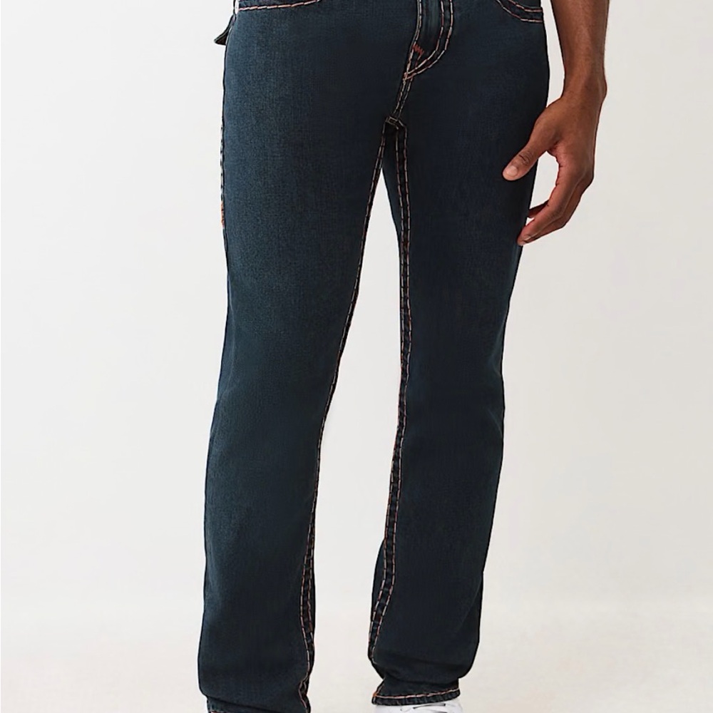 True Religion Men's Dark Blue Straight-Leg Jeans